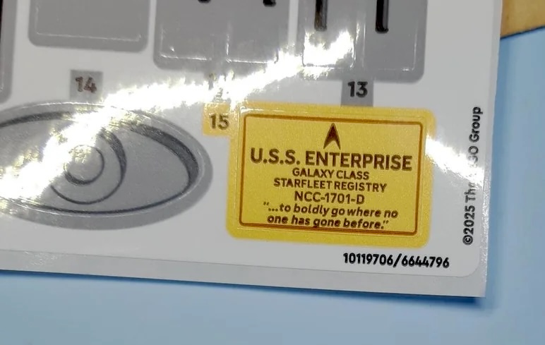 REDDIT LEGO Star Trek 10356 USS Enterprise replacement sticker copy