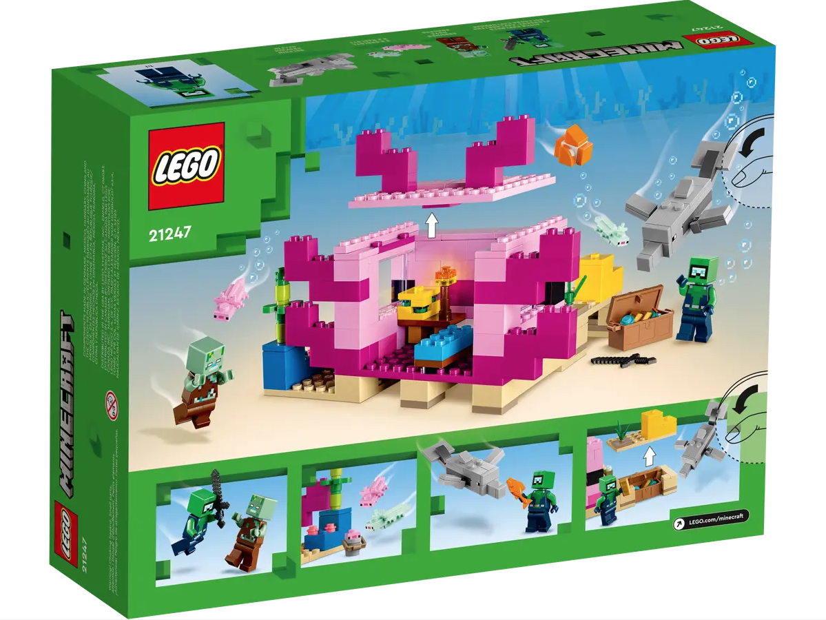 LEGO Minecraft 21247 The Axolotl House box back