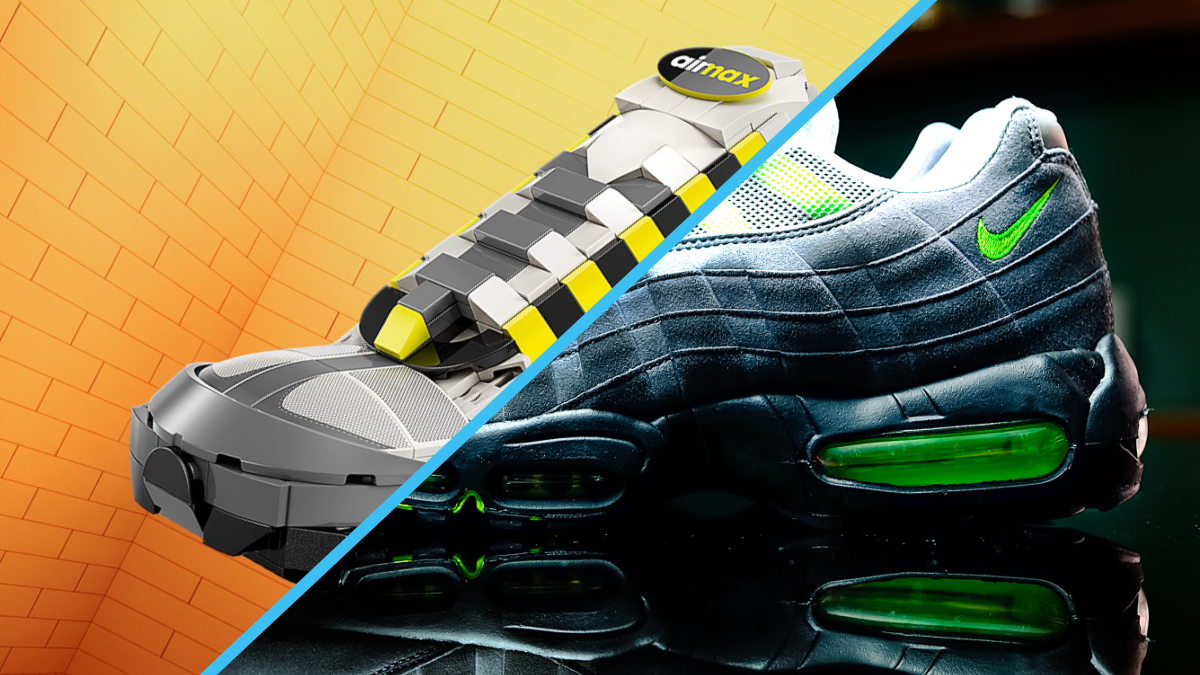 Comparing LEGO Editions 43025 Nike Air Max 95 to the original shoe