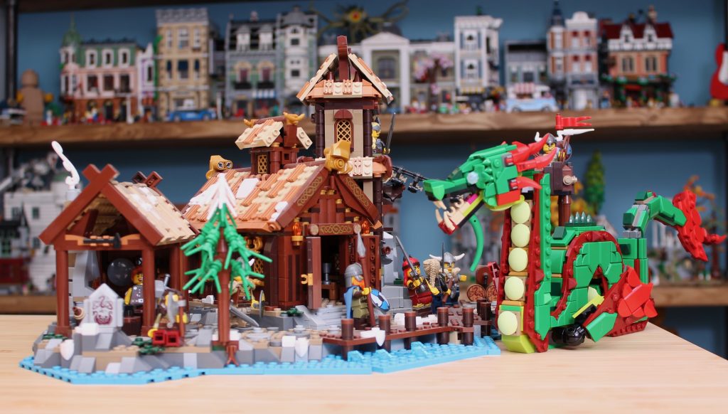 LEGO Creator 3 in 1 31161 Medieval Dragon 21343 Viking Village comparison 1 1 1024x582