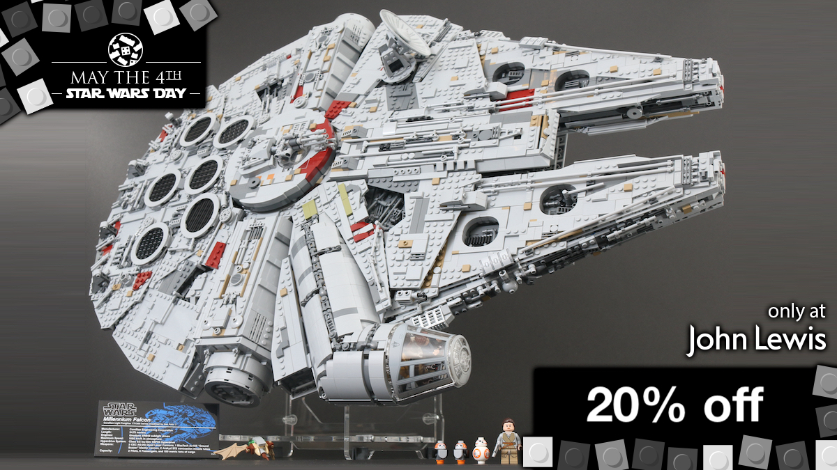 LEGO Star Wars 75192 Millennium Falcon and 75288 AT-AT in stock with 20% off at John Lewis