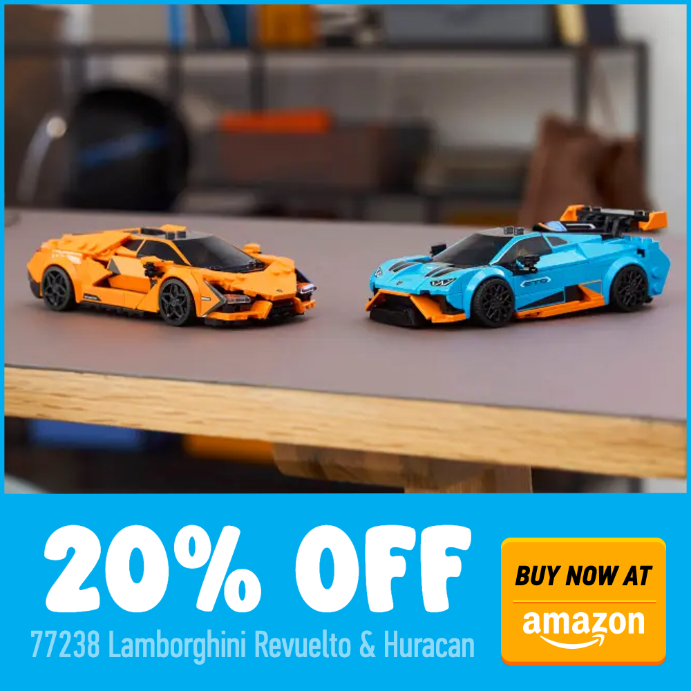 LEGO Speed Champions 77238 Lamborghini Revuelto Huracan Amazon 20 off deal card