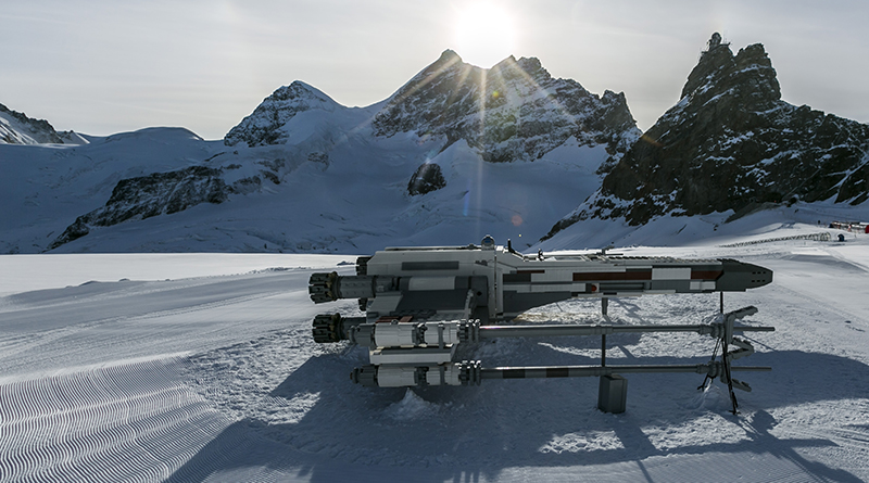 LEGO Star Wars full sized X-wing lands in the Swiss Alps