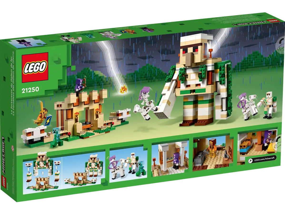 LEGO Minecraft 21250 The Iron Golem Fortress box back