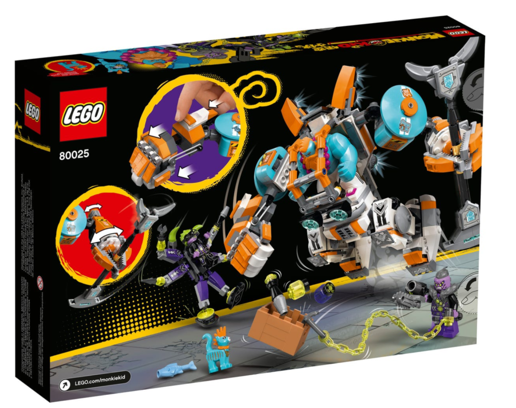 LEGO Monkie Kid 80025 Sandys Power Loader Mech box back
