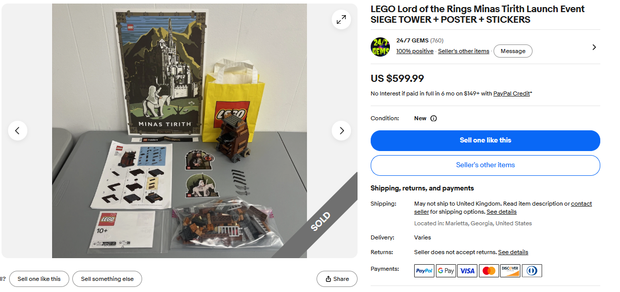 24 7 gems lego the lord of the rings minas tirith launch event freebies